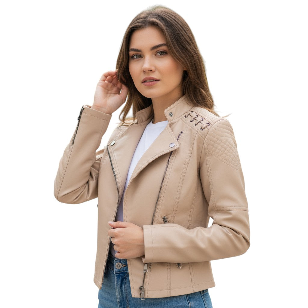 B Unique Fashions - Stylish Leather Jacket for Women-STYLAAR-B Unique Fashions