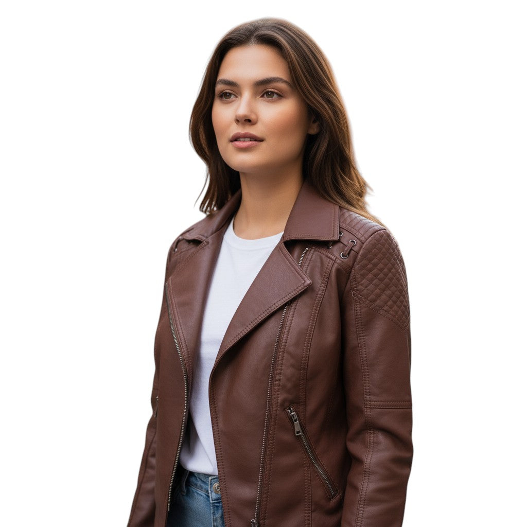 B Unique Fashions - Stylish Leather Jacket for Women-STYLAAR-B Unique Fashions