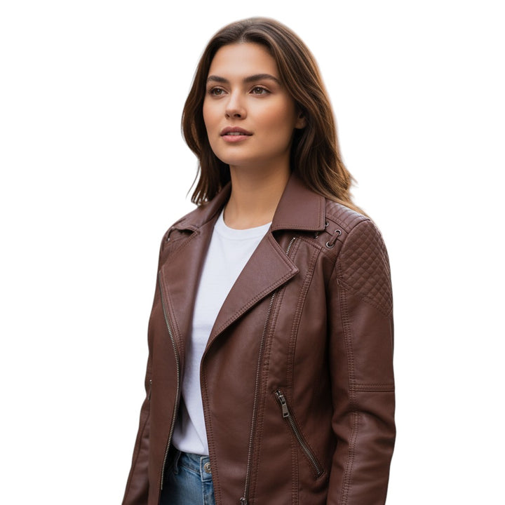 B Unique Fashions - Stylish Leather Jacket for Women-STYLAAR-B Unique Fashions