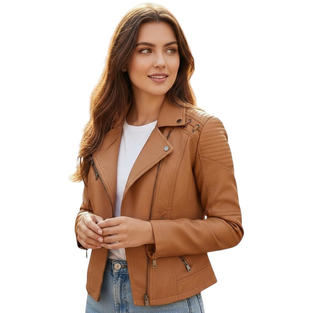 B Unique Fashions - Stylish Leather Jacket for Women-STYLAAR-B Unique Fashions