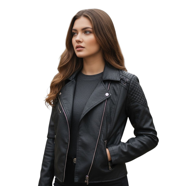 B Unique Fashions - Stylish Leather Jacket for Women-STYLAAR-B Unique Fashions