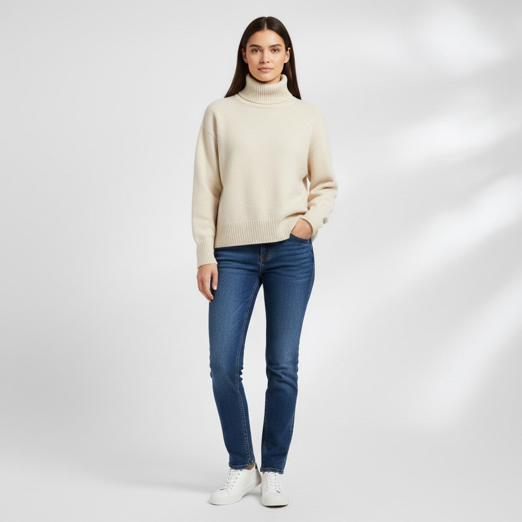 B Unique Fashions Women’s Cashmere Turtleneck Sweater-B Unique Fashions