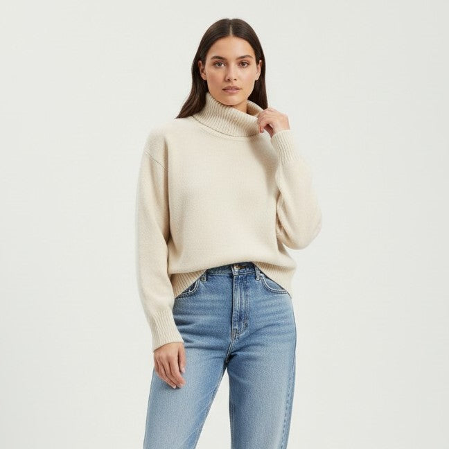 B Unique Fashions Women’s Cashmere Turtleneck Sweater-B Unique Fashions
