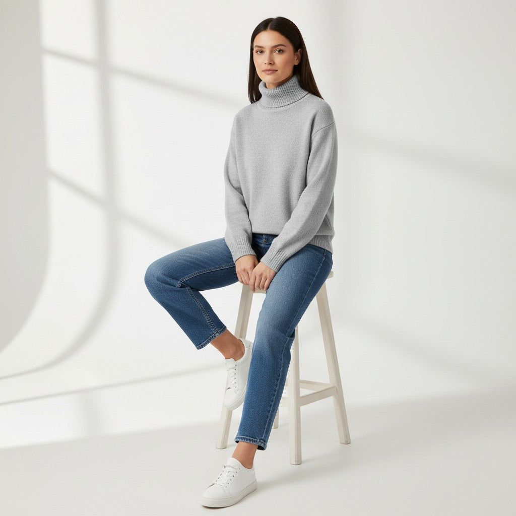 B Unique Fashions Women’s Cashmere Turtleneck Sweater-B Unique Fashions