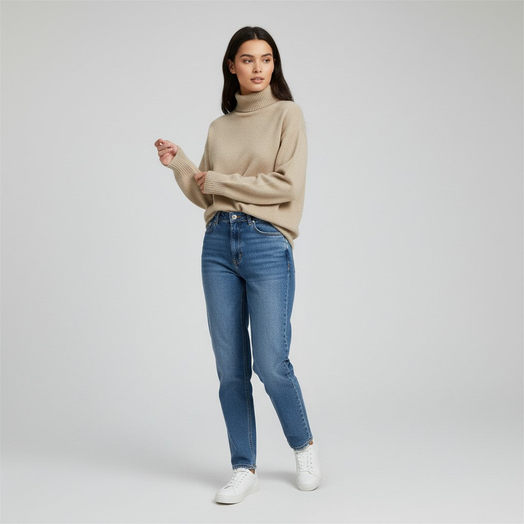B Unique Fashions Women’s Cashmere Turtleneck Sweater-B Unique Fashions