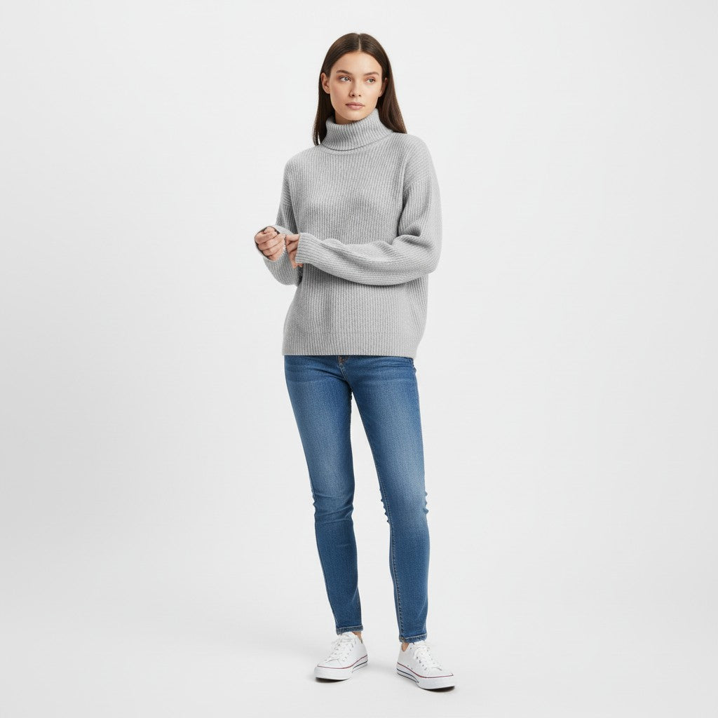 B Unique Fashions Women’s Cashmere Turtleneck Sweater-B Unique Fashions