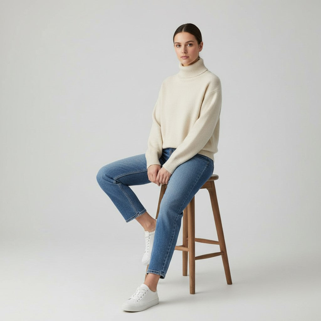 B Unique Fashions Women’s Cashmere Turtleneck Sweater-B Unique Fashions