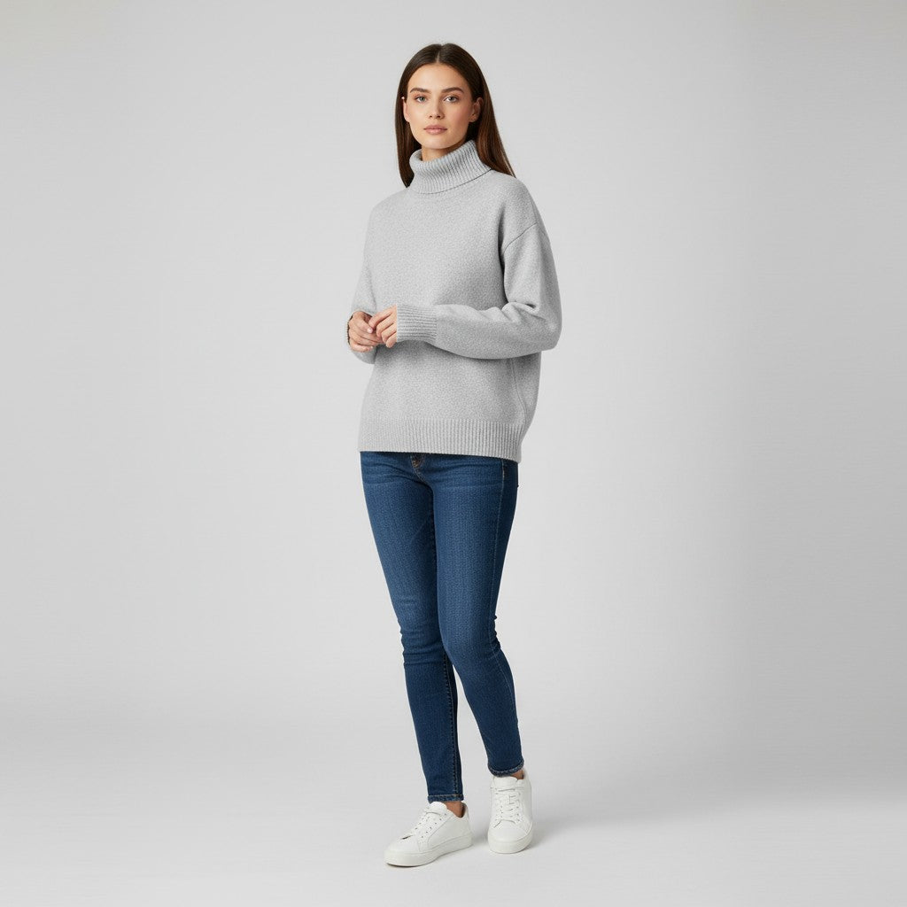 B Unique Fashions Women’s Cashmere Turtleneck Sweater-B Unique Fashions