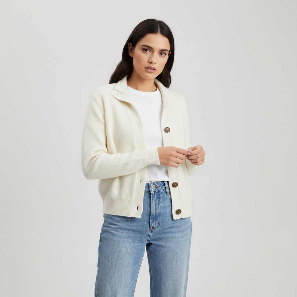 B Unique Fashions Women’s Cashmere Wool Vest with Collar and Buttons-B Unique Fashions