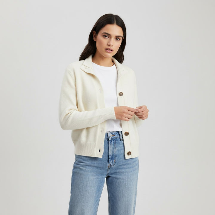 B Unique Fashions Women’s Cashmere Wool Vest with Collar and Buttons-B Unique Fashions