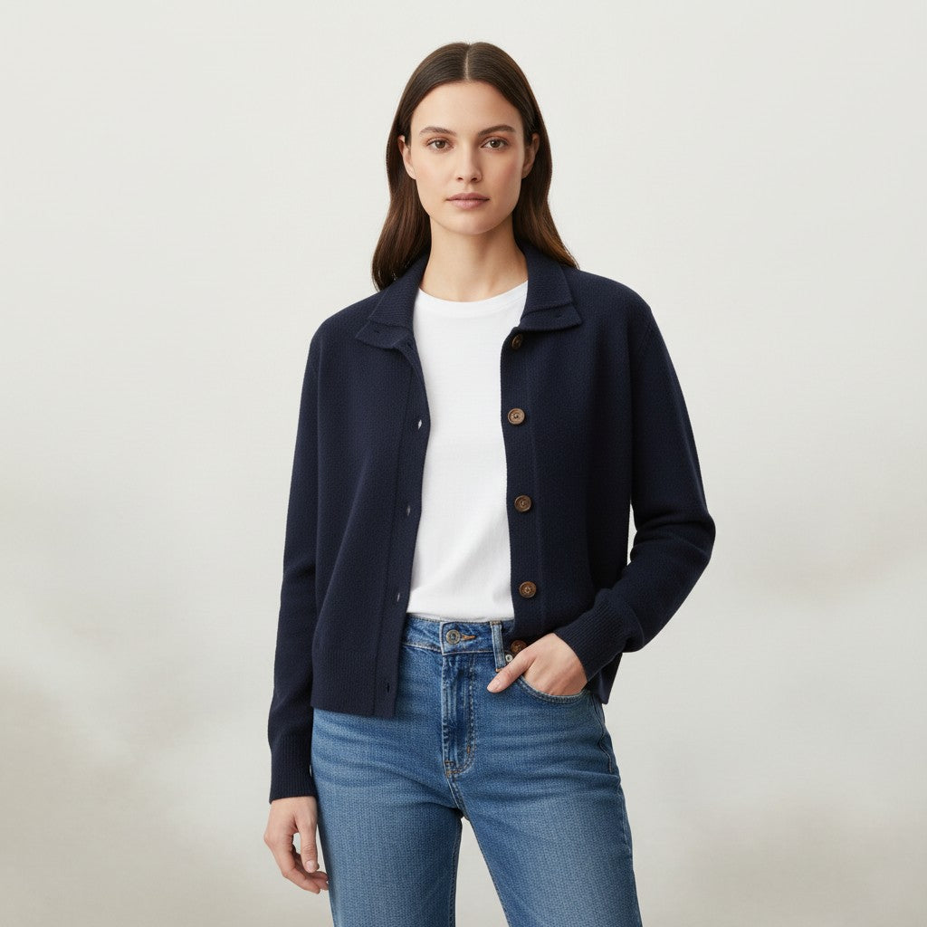 B Unique Fashions Women’s Cashmere Wool Vest with Collar and Buttons-B Unique Fashions