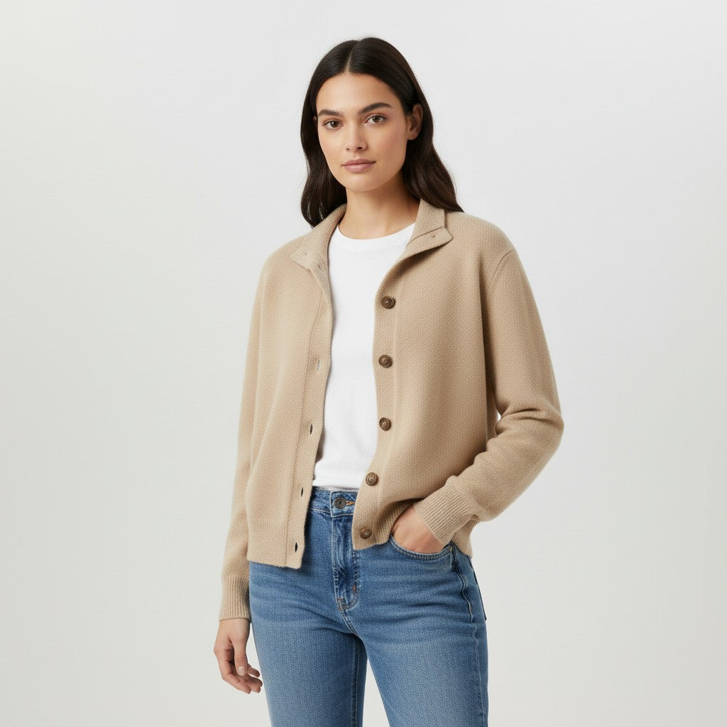 B Unique Fashions Women’s Cashmere Wool Vest with Collar and Buttons-B Unique Fashions