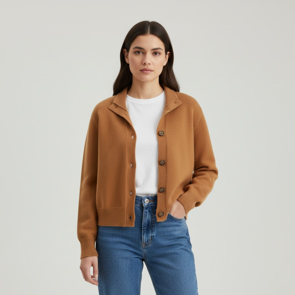 B Unique Fashions Women’s Cashmere Wool Vest with Collar and Buttons-B Unique Fashions