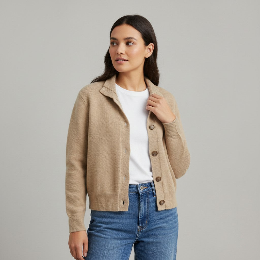 B Unique Fashions Women’s Cashmere Wool Vest with Collar and Buttons-B Unique Fashions