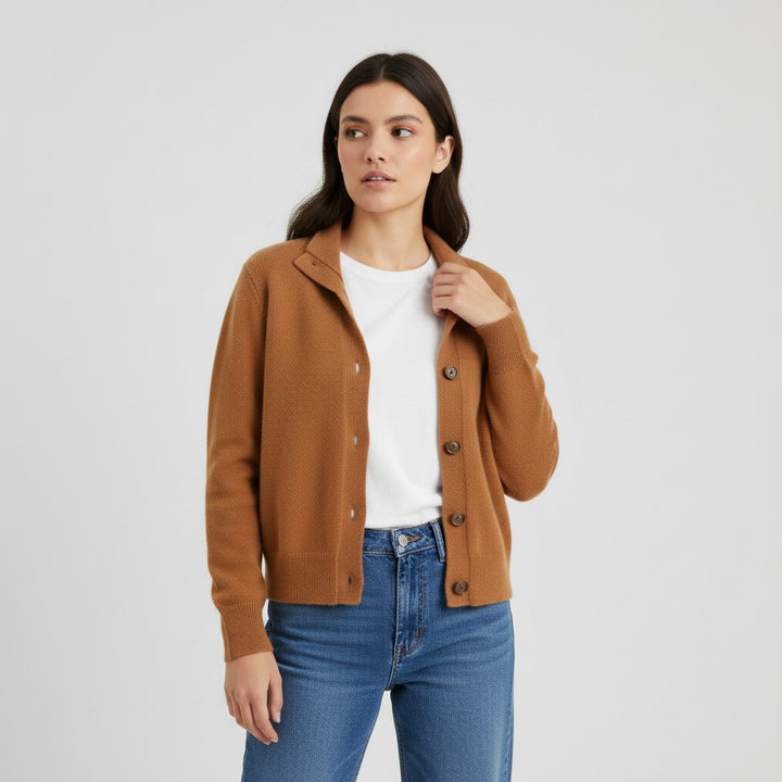 B Unique Fashions Women’s Cashmere Wool Vest with Collar and Buttons-B Unique Fashions