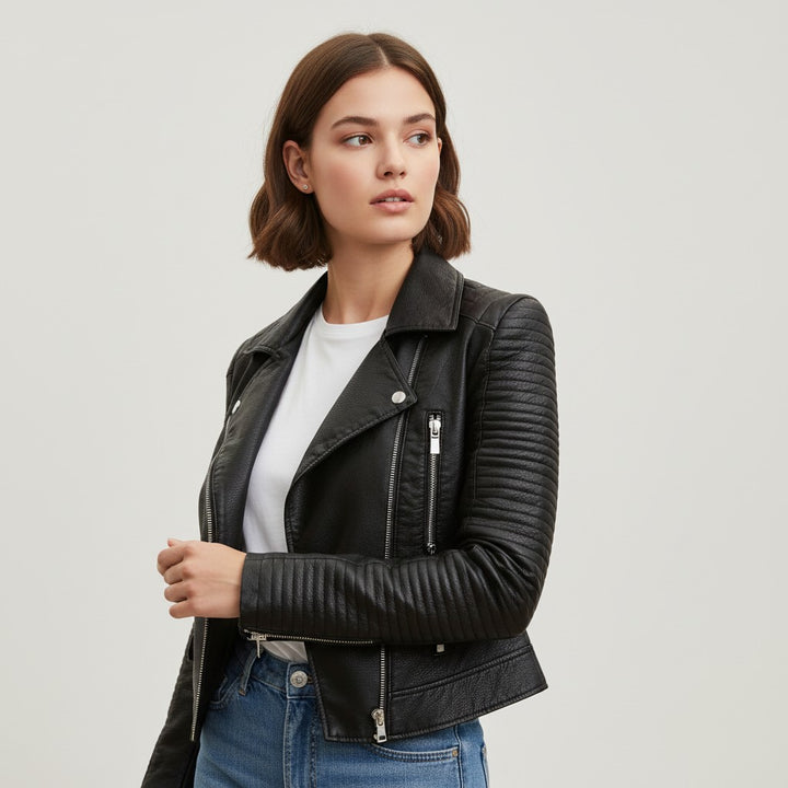 B Unique Fashions Women’s Classic Faux Leather Jacket-B Unique Fashions