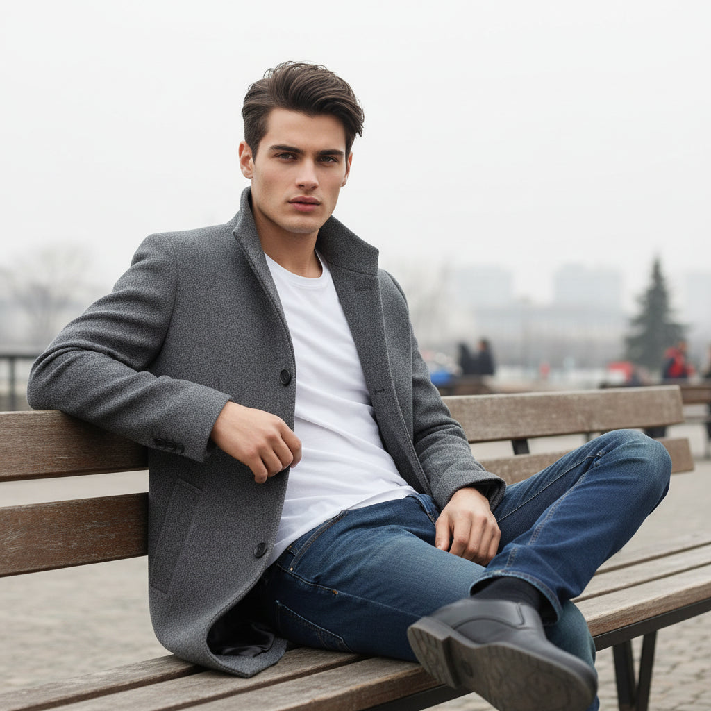 B Unique Fashions - Long Tailored Men’s Coat