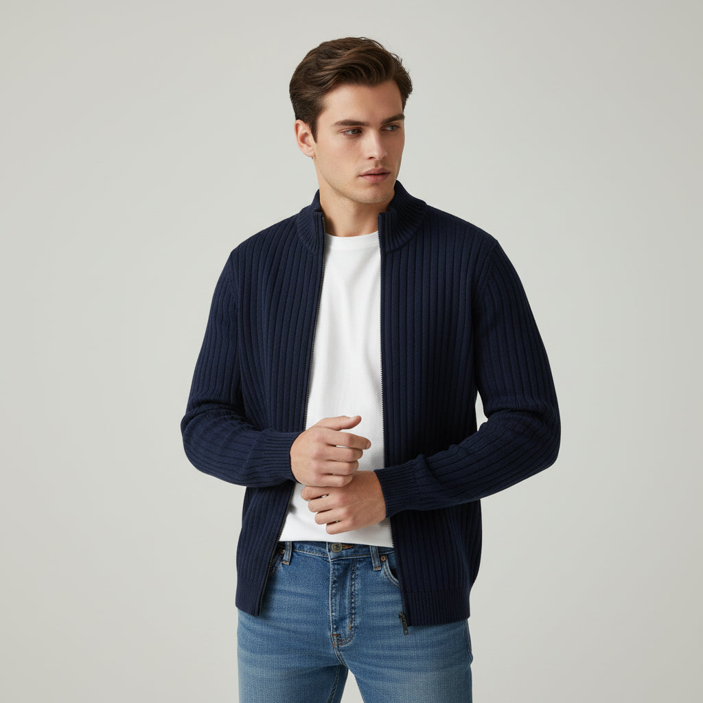 B Unique Fashions - Stylish Zippered Fall Cardigan for Men