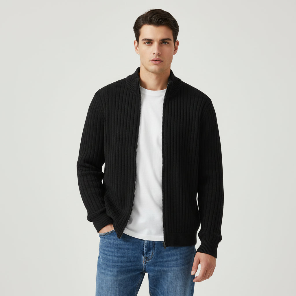 B Unique Fashions - Stylish Zippered Fall Cardigan for Men