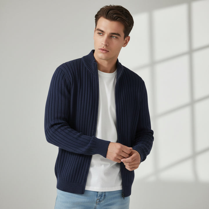 B Unique Fashions - Stylish Zippered Fall Cardigan for Men