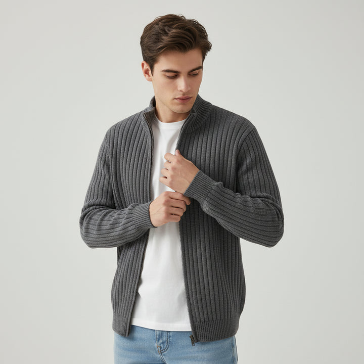 B Unique Fashions - Stylish Zippered Fall Cardigan for Men