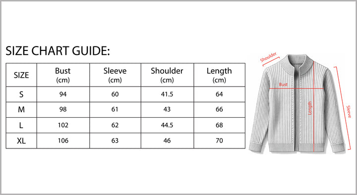 B Unique Fashions - Stylish Zippered Fall Cardigan for Men