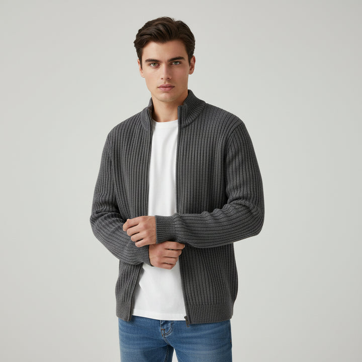 B Unique Fashions - Stylish Zippered Fall Cardigan for Men