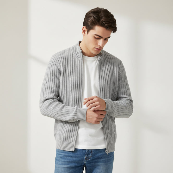B Unique Fashions - Stylish Zippered Fall Cardigan for Men