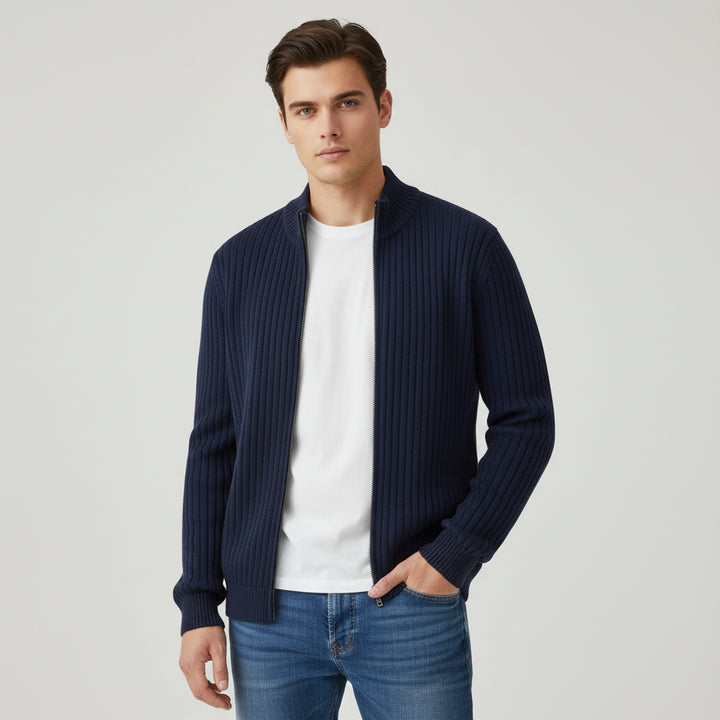 B Unique Fashions - Stylish Zippered Fall Cardigan for Men