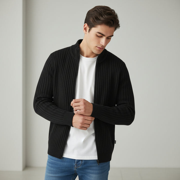 B Unique Fashions - Stylish Zippered Fall Cardigan for Men