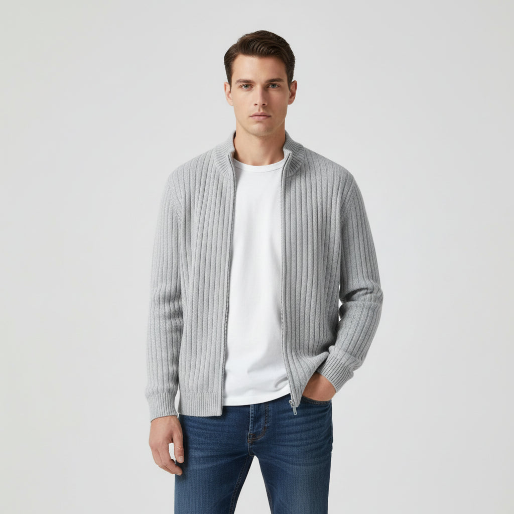 B Unique Fashions - Stylish Zippered Fall Cardigan for Men