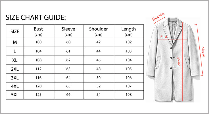 B Unique Fashions - Warm Winter Coat for Men