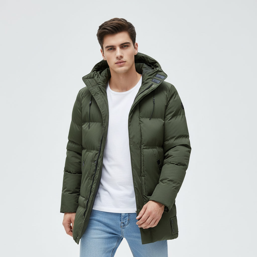 B Unique Fashions Men’s Long Puffer Winter Jacket