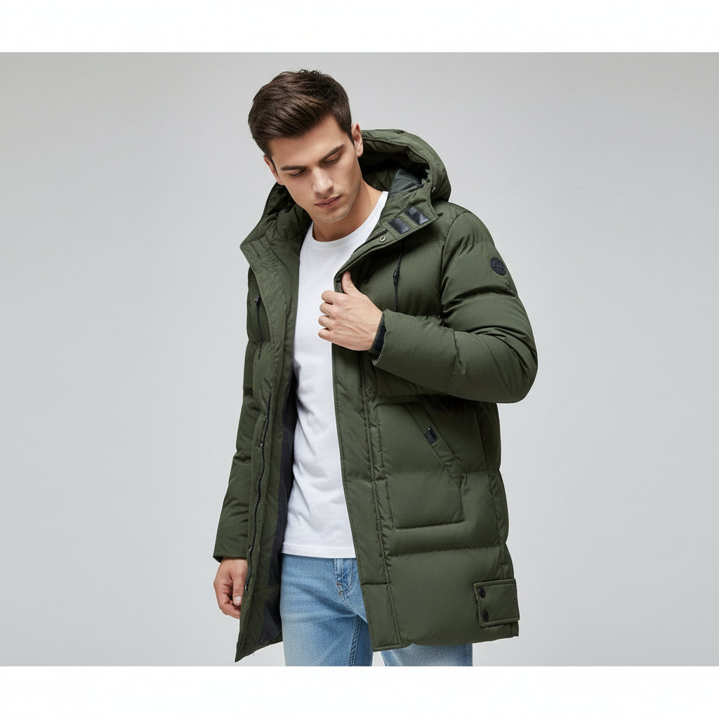 B Unique Fashions Men’s Long Puffer Winter Jacket