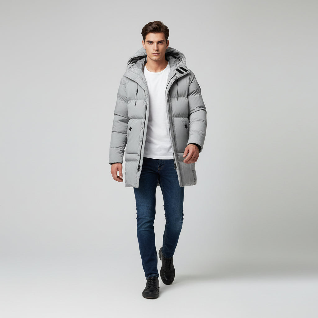 B Unique Fashions Men’s Long Puffer Winter Jacket
