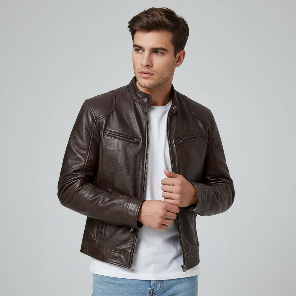 B Unique Fashions Men's PU Leather Autumn Jacket