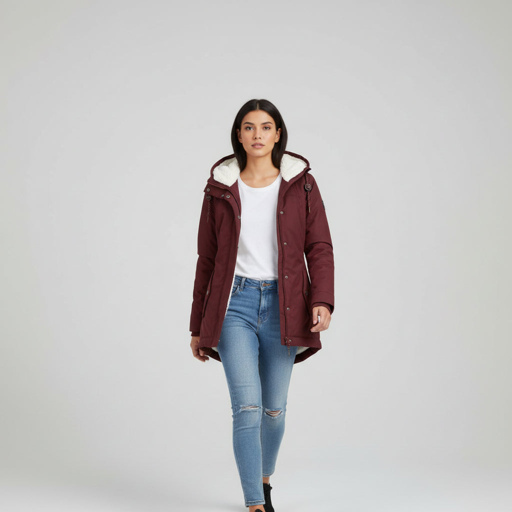 B Unique Fashions Women’s Long Waterproof Winter Coat with Hood