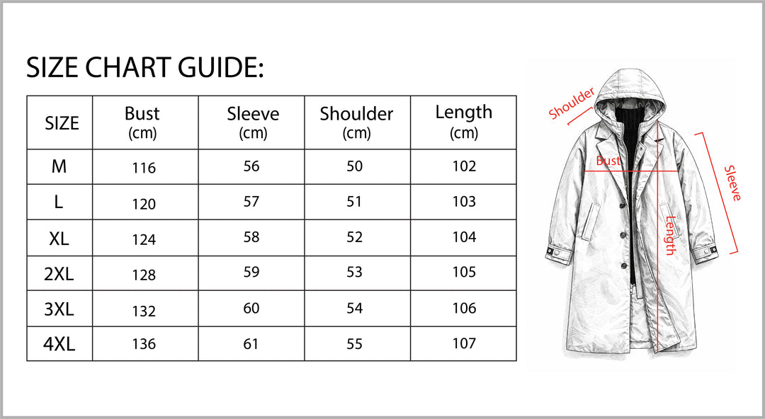 B Unique Fashions Men’s Long Puffer Trench Coat with Hood