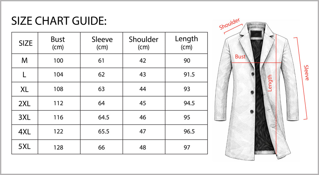 B Unique Fashions Men’s Long Winter Coat