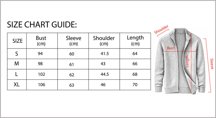 B Unique Fashions Men’s Modern Knitted Zipper Cardigan