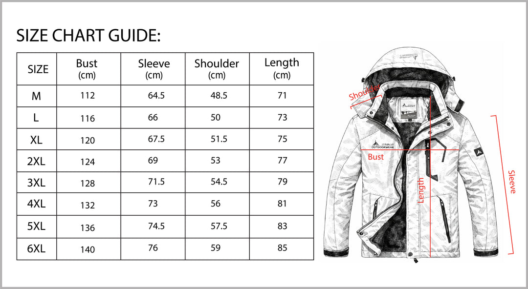 B Unique Fashions Men’s Waterproof Winter Jacket with Fleece Lining