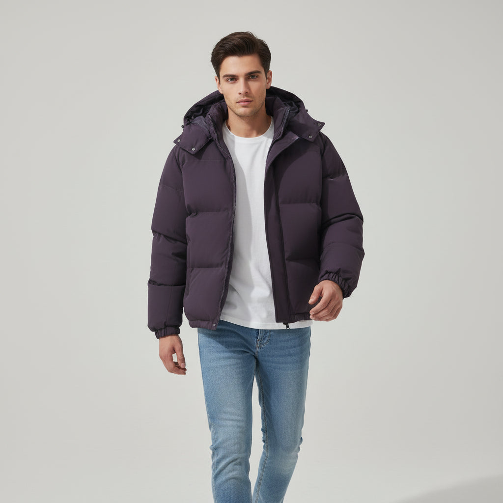 B Unique Fashions Men’s Winter Down Jacket with Hood