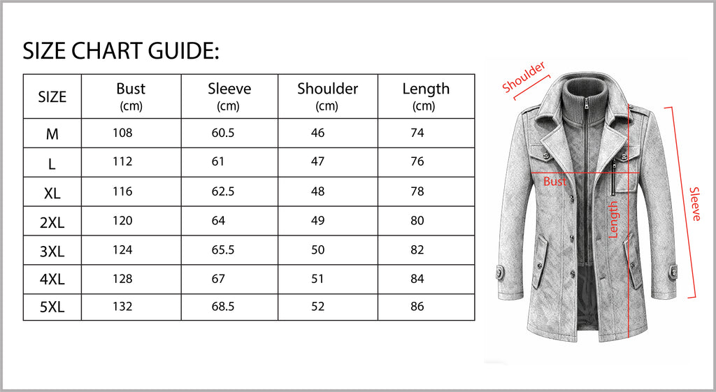 B Unique Fashions Winter Coat with Wool Blend