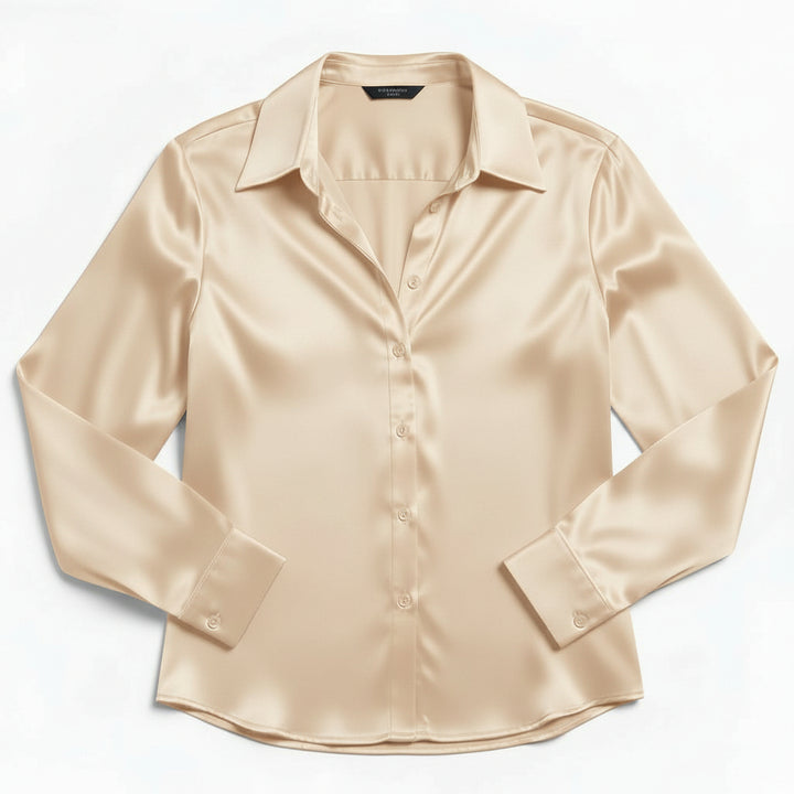 B Unique Fashions Women’s Satin Button-Up Blouse