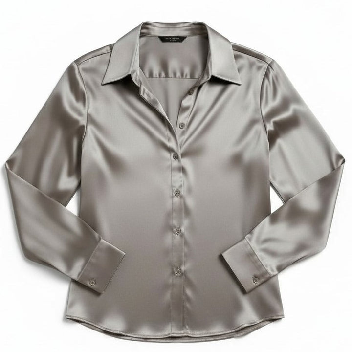 B Unique Fashions Women’s Satin Button-Up Blouse