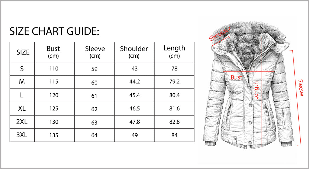 B Unique Fashions Women’s Winter Jacket with Fur-Trimmed Collar