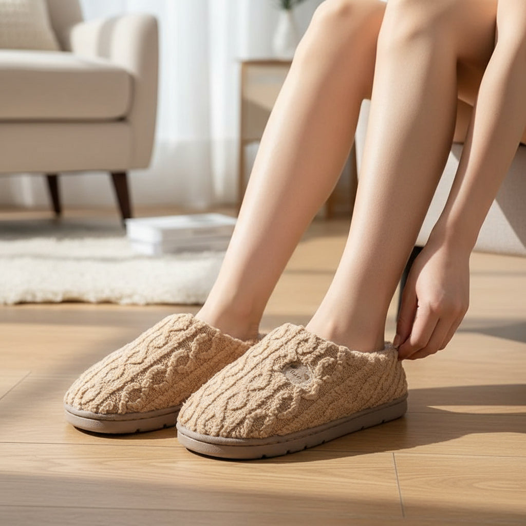 Cozy Teddy Bear Slippers for Unisex Indoor Comfort-B Unique Fashions