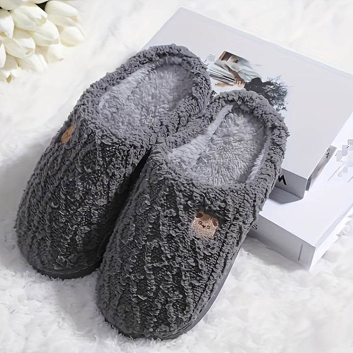 Cozy Teddy Bear Slippers for Unisex Indoor Comfort-B Unique Fashions