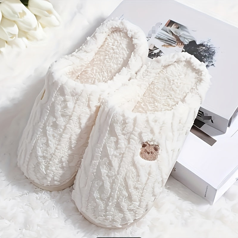 Cozy Teddy Bear Slippers for Unisex Indoor Comfort-B Unique Fashions