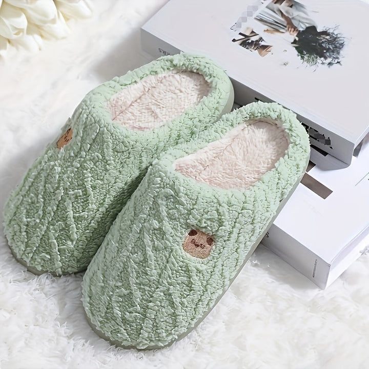 Cozy Teddy Bear Slippers for Unisex Indoor Comfort-B Unique Fashions